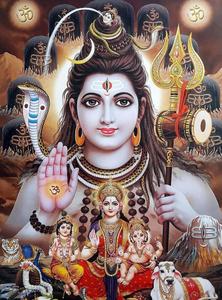 a painting of lord shiva with other deities lord shiva wallpaper