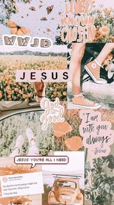 A peaceful painting of Jesus in rich colors. aesthetic jesus wallpaper