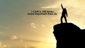 a person standing on top of a mountain with the words i can 100 times more important than q motivational wallpaper