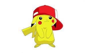 A Pikachu Wearing a Big Yellow Cap pikachu wallpaper