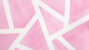 a pink and white watercolor painting with geometric shapes pink laptop wallpaper