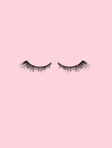 a pink background with a black eye with lashes pastel aesthetic wallpaper