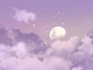 a purple sky with clouds and stars aesthetic ipad wallpaper