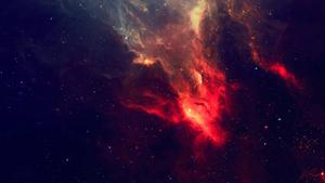 a red and blue nebula in space aesthetic computer 4k wallpaper