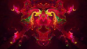 a red and green abstract painting Wallpaper