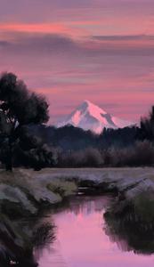 A refresh, rejuvenating view of a mountain and river. art wallpaper