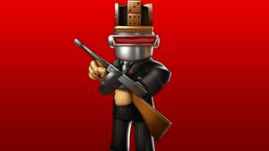 A Roblox Robot Shooting a Gun roblox wallpaper