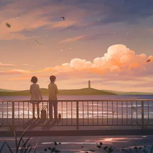 A romantic aesthetic of love between a couple in anime. aesthetic couple anime wallpaper