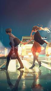 A Romantic Moment for Anime Fans anime couple wallpaper