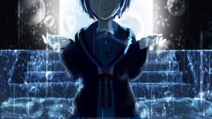 A sad anime girl draws strength from water sad anime wallpaper