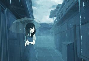 A Sad Anime Girl In A Rainy Day sad anime wallpaper
