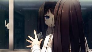 A Sad Anime Girl Looking At Her Lonely Reflection sad anime wallpaper