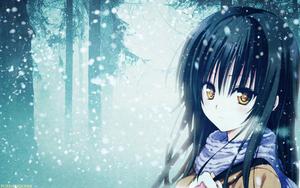 A Sad Anime Girl Lost in the Snow sad anime wallpaper