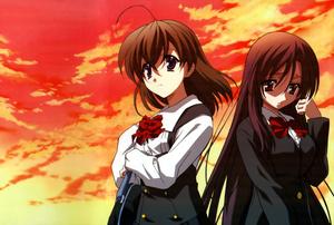 A Sad Anime Girl Sitting Atop a Sunset sad anime wallpaper