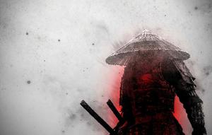 A samurai bravely gazing off into the distance samurai wallpaper