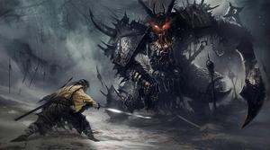 A Samurai warrior battles against a demonic force samurai wallpaper