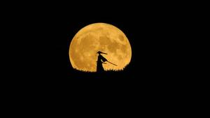 A Samurai Warrior Invoking the Power of the Moon samurai wallpaper