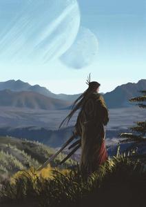 A Samurai Warrior Standing in the Mountains samurai wallpaper