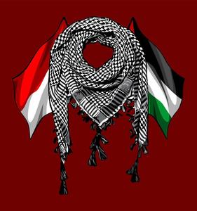 a scarf with the flag of indonesia and palestinians palestine wallpaper