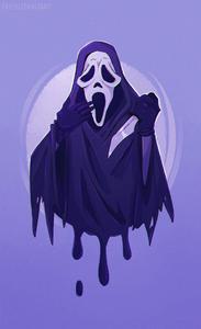 a screamer with a knife ghostface wallpaper