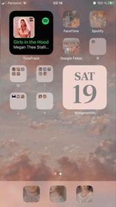 a screenshot of an iphone showing a calendar with different pictures iphone aesthetic wallpaper