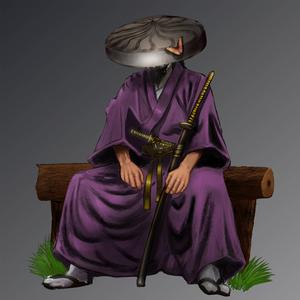 A seated and noble Samurai with a fierce look samurai wallpaper