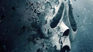 a skull with a broken face is shown in the background scream wallpaper