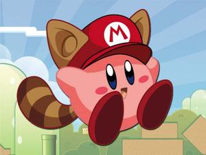 A smiling Kirby in a web of pink hearts kirby wallpaper