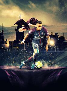 a soccer player is kicking a ball neymar wallpaper