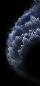 A streak of blue cuts through the wintry landscape. iphone 11 wallpaper