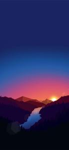 a sunset over a mountain landscape iphone 13 pro wallpaper