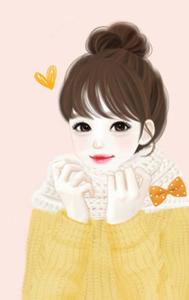 A sweet and charming smile beautiful girl cartoon wallpaper