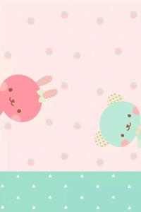 A Sweet Friendship between a Pink Rabbit and Green Bear cute wallpaper