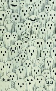 A sweet little ghost is all dressed up for Halloween. cute ghost wallpaper