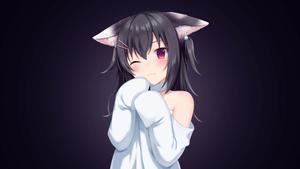 “A sweet moment with a young anime girl” Wallpaper
