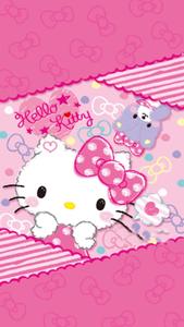 A Sweet Moment with Hello Kitty and Blue Bear cute pink hello kitty wallpaper