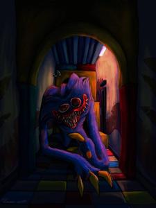 A thrilling snapshot of Huggy Wuggy in action huggy wuggy wallpaper