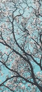 a tree with branches in blue and white cool iphone lock screen wallpaper