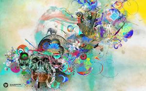 A vibrant and surreal representation of the fragility of life. art wallpaper