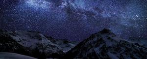 A Vibrant Night in the Mountains dual monitor wallpaper