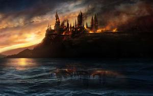 A view of the Hogwarts Castle from the grounds of Hogwarts School of Witchcraft and Wizardry hogwarts wallpaper