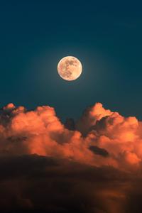 A view of the waxing crescent moon and clouds moon wallpaper