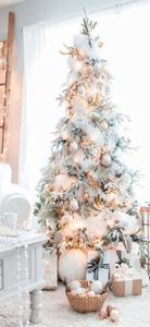 a white christmas tree with white decorations in a living room christmas iphone wallpaper