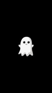 a white ghost on a black background cute ghost wallpaper
