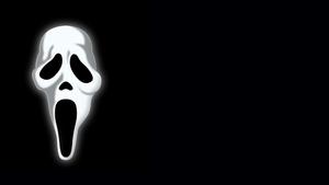 a white scream mask on a black background ghostface wallpaper