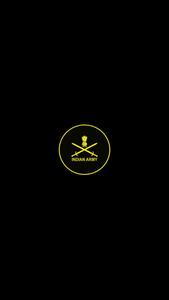 a yellow logo on a black background indian army wallpaper
