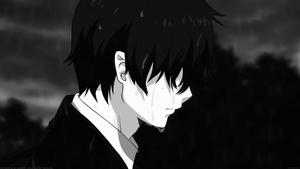 A young and lonely anime boy crying in the rain anime boy wallpaper