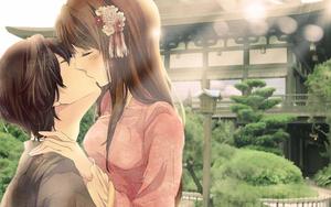 A youthful and beautiful aesthetic couple having fun in the world of anime aesthetic couple anime wallpaper