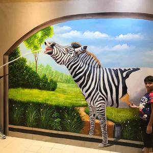 a zebra painting Wallpaper