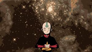 Aang gazing at the night sky avatar the last airbender wallpaper